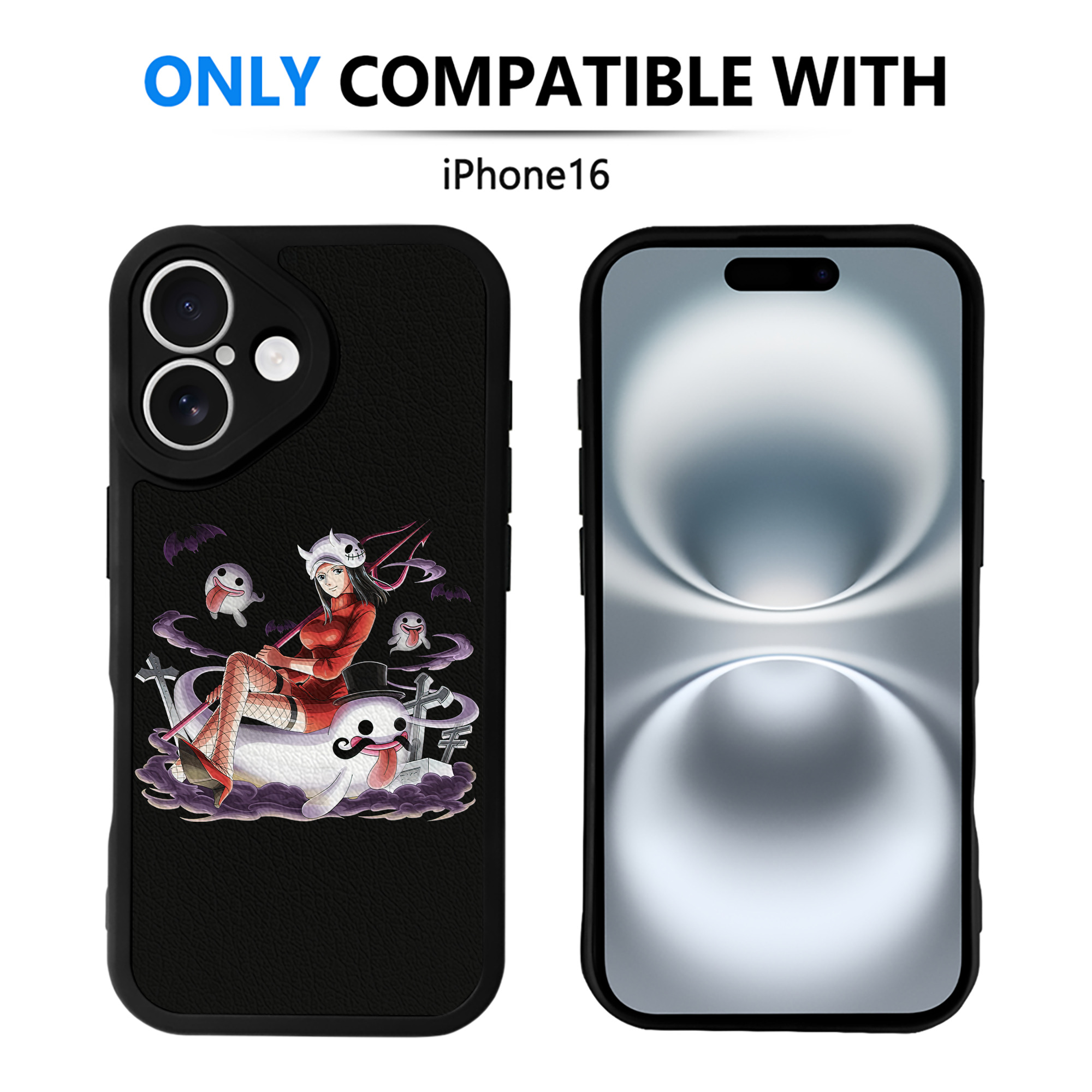 （画像用） ワンピース ニコ・ロビン ONE PIECE Nico Robin 【iPhone 16シリーズ対応】シリコンスマホケース（レザー調） 材質：シリコン